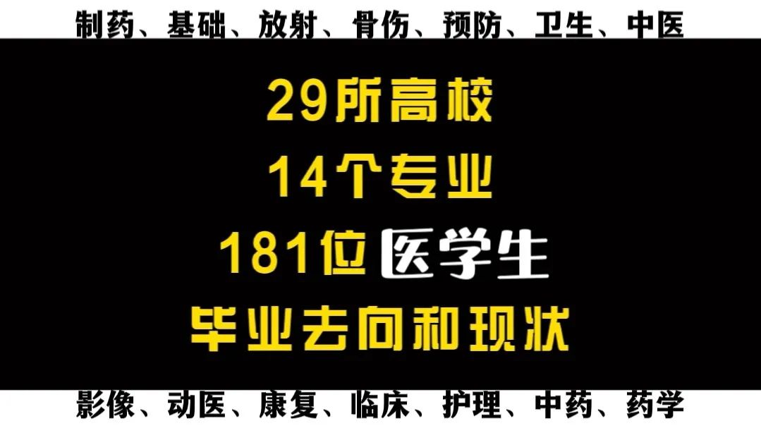 医学生必看！29所高校、14个专业、181位医学生，毕业去向和现状